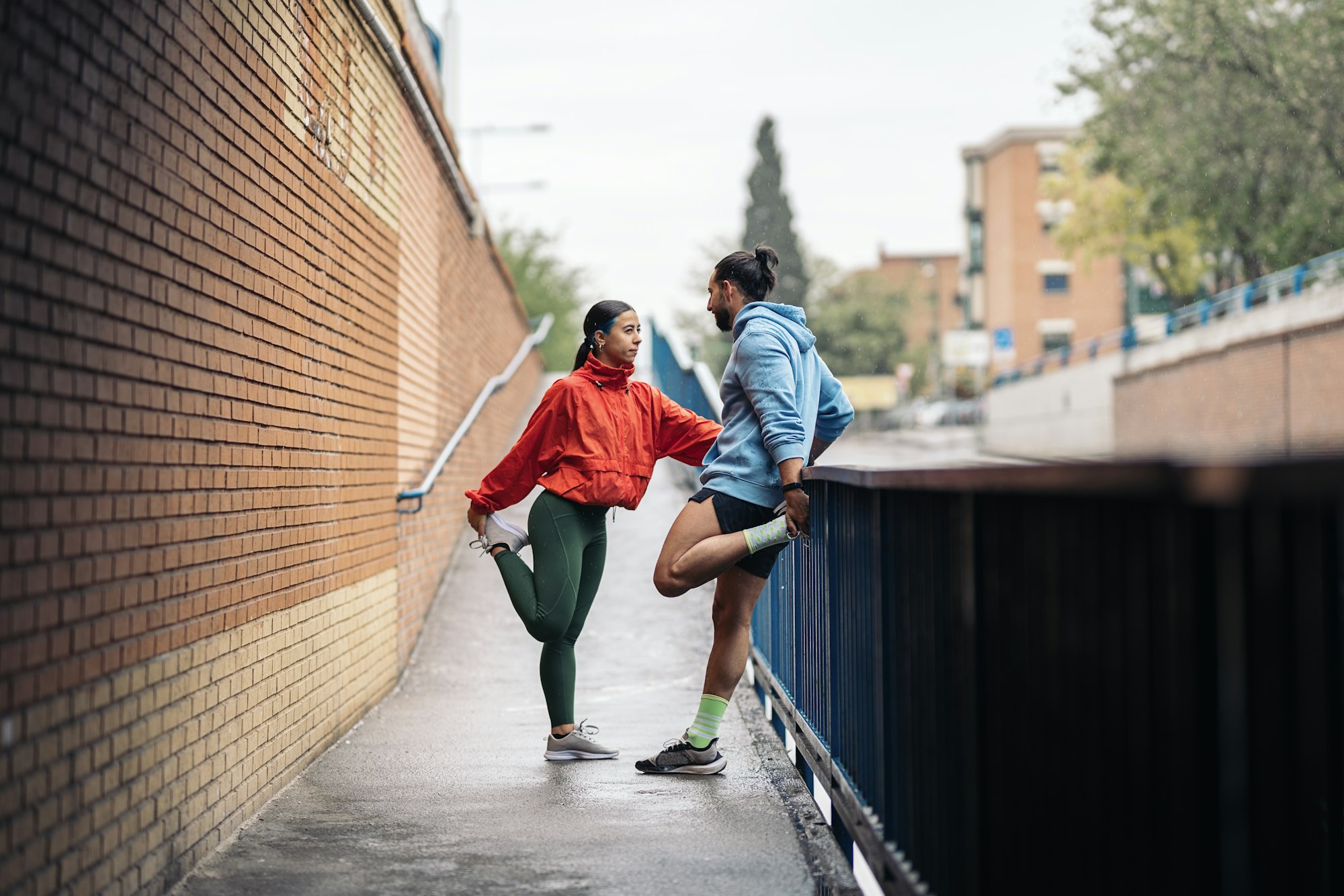 Active Friends Working Out Outdoors